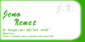 jeno nemet business card